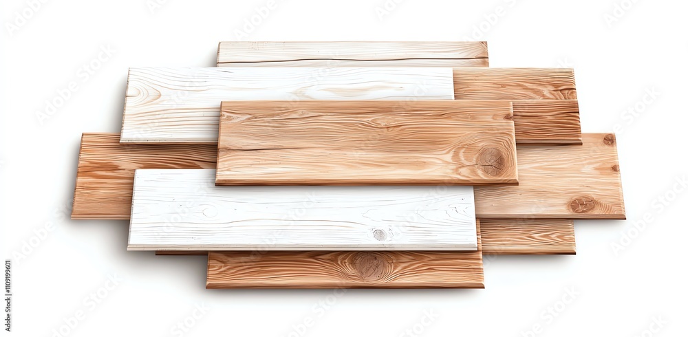 Poster a collection of wooden planks in various shades of light and pale wood, showcasing different texture