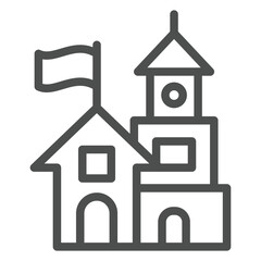 Fairy castle line icon, Historical theme concept. Vector graphics. House and castle sign on white background, outline style icon for mobile or web design. © iconqueen