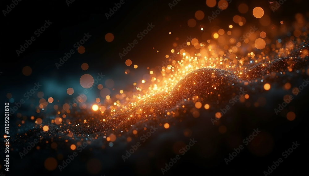 Aufkleber glowing particles shimmer and sparkle creating a magical ethereal and abstract scene.