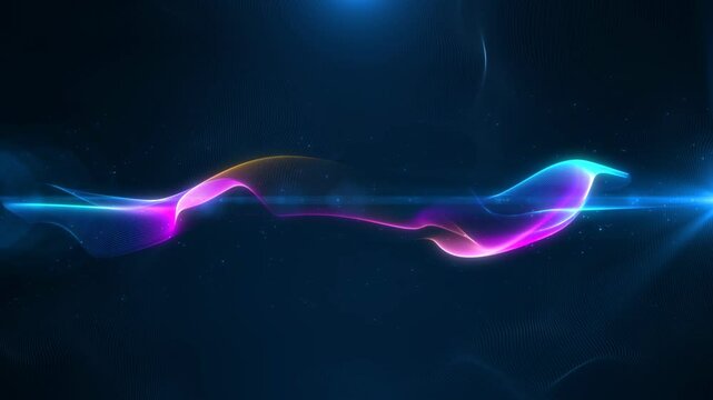 abstract colorful futuristic wave lines animation background, 4k seamless loop backdrop video as technology corporate messages concept	