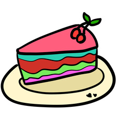 Piece of Cake Icon Colored Version