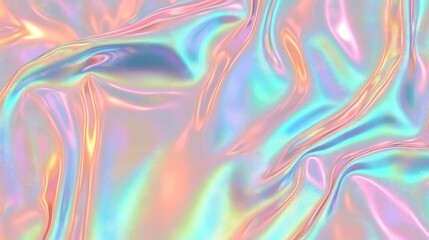 Fototapeta premium Abstract holographic iridescent fluid background with marble-like shapes, perfect for futuristic banners, posters, and digital design concepts