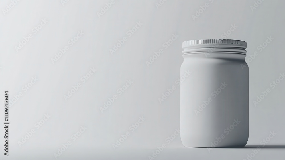 Poster Minimalist White Jar on Light Background Ideal for Mockups and Product Displays in Creative and Modern Design Contexts