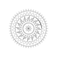 Abstract round ornament and simple alpona design , Mandela design for various purposes.