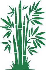 Obraz premium Bamboo plant silhouettes . Bamboo parts and section of branches and leaves shapes for design.