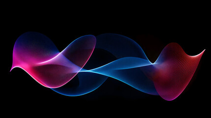 Glowing neon lines creating abstract shapes on black background
