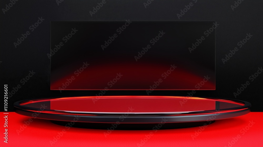 Aufkleber stylish 3d podium displaying space with framed background design