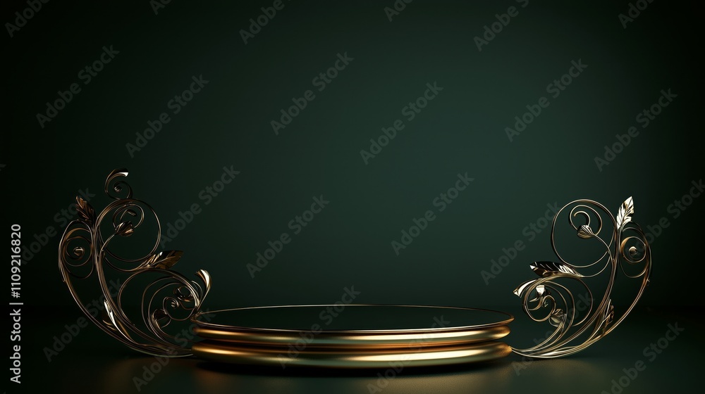 Poster Stylish 3D Podium on Empty Background with Ample Framing Space