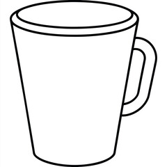 Simple line art of an empty coffee cup, symbolizing minimalism and everyday beverages.