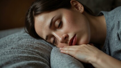 Woman exhausted from postpartum depression.