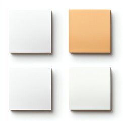 A minimalistic composition featuring four square color swatches. The design includes three shades of white and one subtle orange, perfect for design concepts and color analysis.