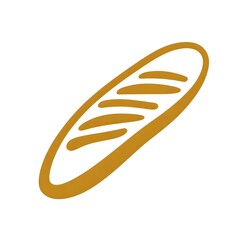 Simple Baguette Loaf Food Breakfast Bakery bread icon symbol