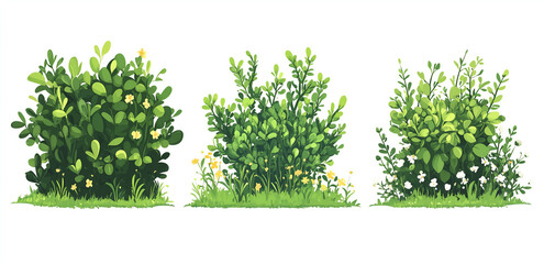 collection of grass isolated on white