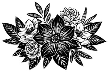 black and white flowers