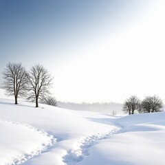 Obraz premium Snow landscape isolated on white background