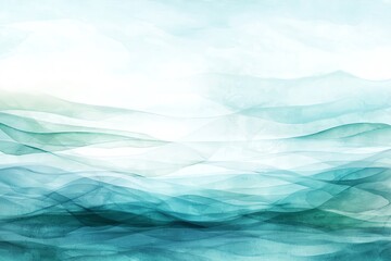 Obraz premium A serene and calming abstract representation of fluid waves in turquoise and white. The gentle movement conveys tranquility and peace, perfect for relaxing environments.