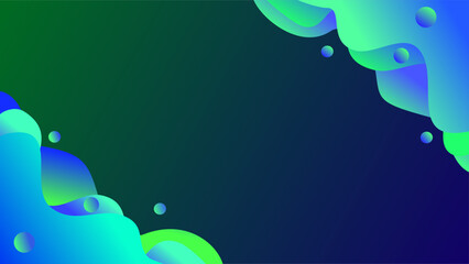 Blue greenwaves with blue green pearls side frames background
