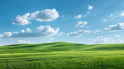 Green field and blue sky
