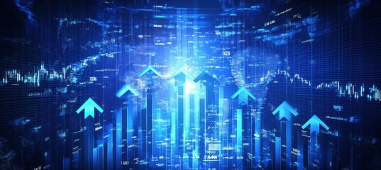 Fototapeta premium A financial chart depicting an upward trend.