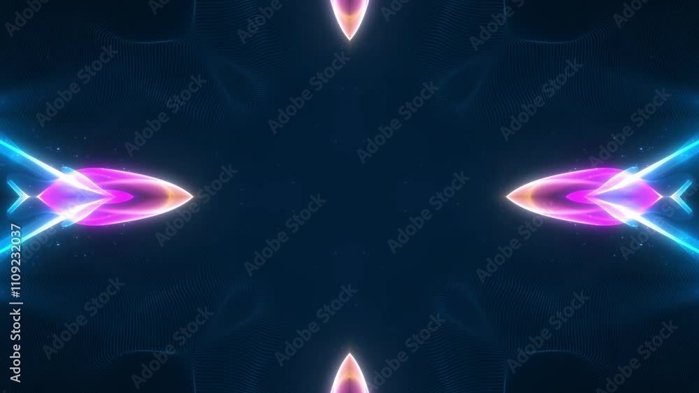 Wall mural abstract psychedelic motion graphic. fluid kaleidoscope effect. seamless 4k loop