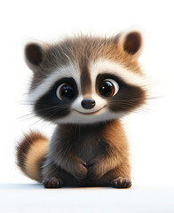 Fototapeta premium close up of a raccoon isolated on white