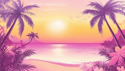 Obraz premium Abstract summer background featuring a stunning sunset.