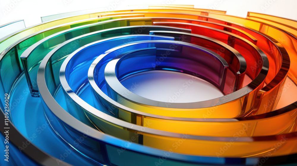Poster colorful abstract circular shapes create vibrant visual effect