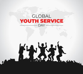 Global Youth Service Day. International Youth Day. holiday concept. template for background with banner, poster, card. flat illustration. jpeg format.