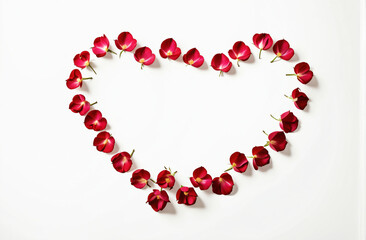 Obraz premium Romantic Heart Shape Made of Rose Petals for Special Occasions
