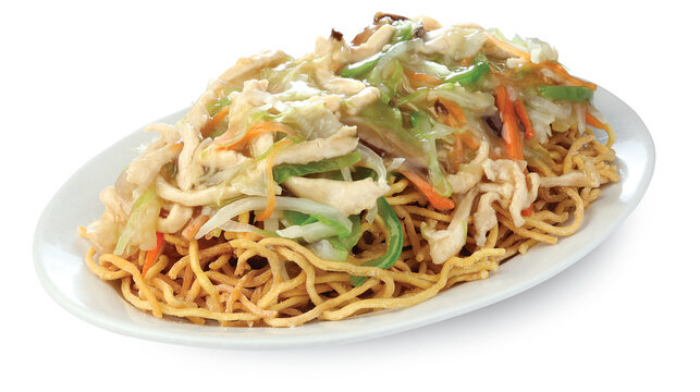 CHINESE CHOPSUEY / NOODLES IN WHITE TRAY
