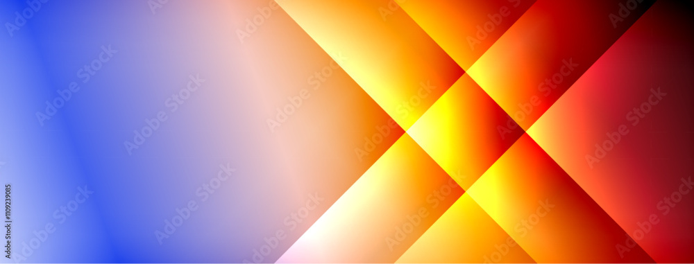 Poster Dynamic shadow lines with gradient colors geometric background