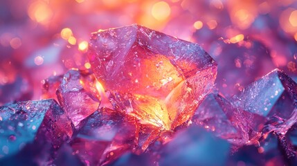Fototapeta premium Colorful Crystal Formation with Sparkling Light Reflections and Vibrant Hues