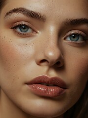 Naklejka premium Woman’s face with makeup.