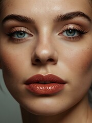 Naklejka premium Woman’s face with makeup.