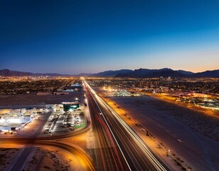 Fototapeta premium las vegas strip road nevada night view