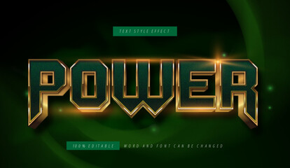 Green Gold power text style effect