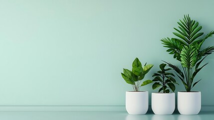 Obraz premium Indoor plants, artistic representation of air purification, 3D illustration