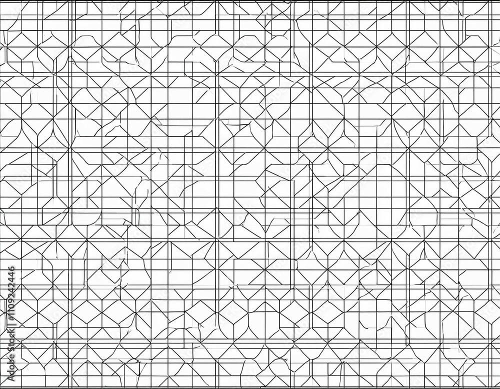 Poster seamless geometric pattern of overlapping hexagon grid lines on a white background