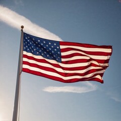 american flag waving in the wind