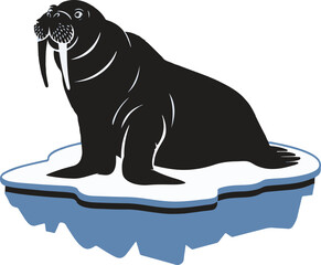 vector illustration of a silhouette walrus, animal, silhouette, vector, mammal, black, dog, illustration, white, wild, bear, wildlife, animals