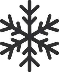 Obraz premium Symmetrical Snowflake Silhouette Vector Illustration