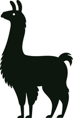 vector illustration of a silhouette llama, animal, vector, cartoon, illustration, silhouette, mammal, horse, animals, giraffe, cute, dog