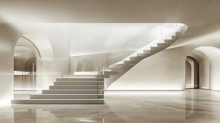 Obraz premium Modern architecture interior. 3D rendered Illustration. Abstract background.