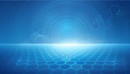 Fototapeta premium Abstract blue geometric and hexagons illustration graphic resource