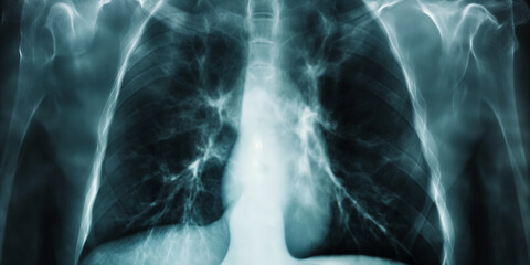 Chest x ray showing detailed lung anatomy with medical precision