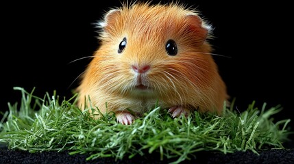 Adorable Guinea Pig in Green Grass Pet Portrait Cute Rodent Animal Photography