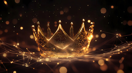  Golden Majesty: Crown Amidst Abstract Glow