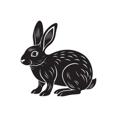 Obraz premium Rabbit silhouette vector, black and white silhouette, vector and illustration isolated on white background,&nbsp;black&nbsp;and&nbsp;white