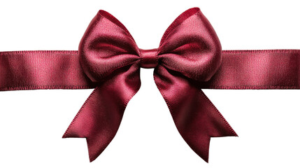 red ribbon bow isolated on white background
