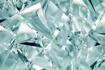 Obraz premium Crystal mirror decoration with abstract glass background and polygonal surface.